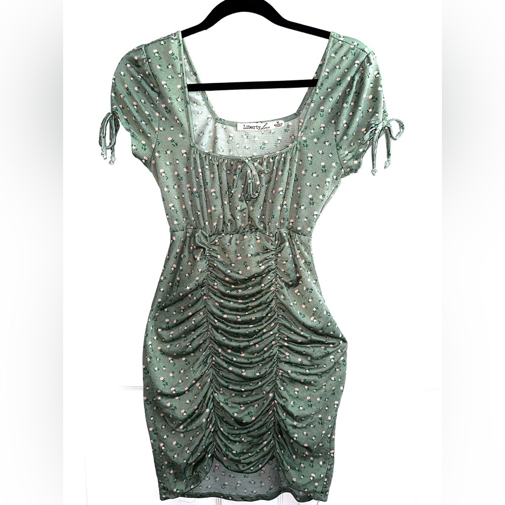 Green flora dress